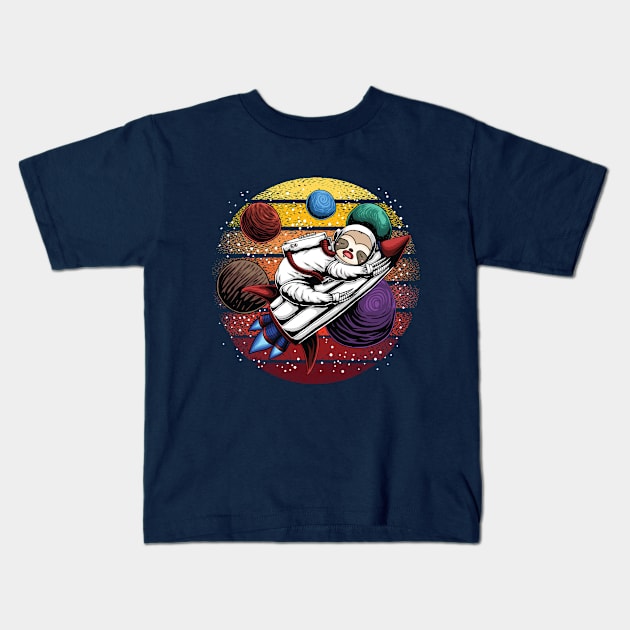 Sloth Astronaut - Funny Sleepy Sloth in Outer Space Kids T-Shirt by Fun Personalitee